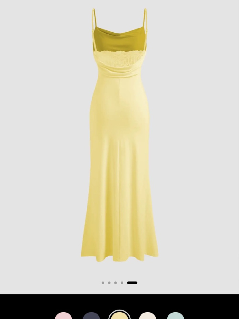 Yellow Spaghetti Strap Ruched Maxi Dress - Picture 5 of 5